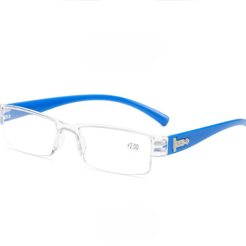 1 PC Half Frame Reading Glasses - Women/Men Older Fashion Presbyopic Eyeglasses Portable High-definition Vision Care +1.0~+4.0