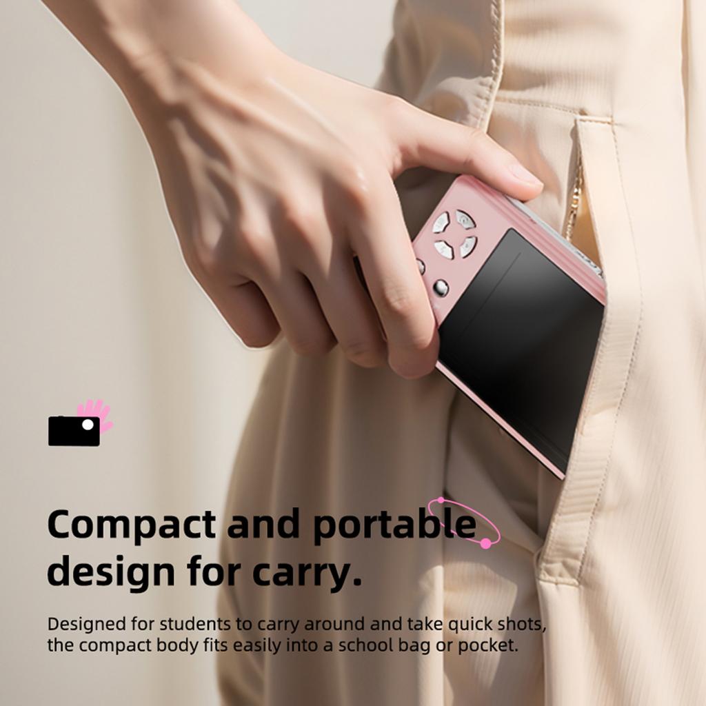 Цифровая камера 1080P, карманная цифровая видеокамера 48 МП, экран 2,4 дюйма, автоматическая фокусировка, 16-кратный цифровой зум