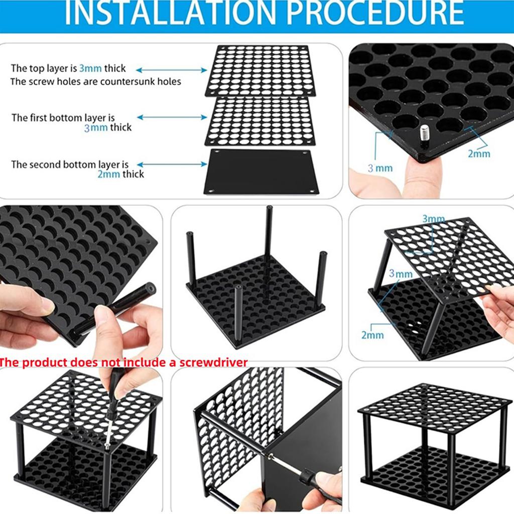 Multifunctional Desktop Organizers 96 Slot Acrylic Holder Art Supply Organizers For Art Supplies Makeup Tools Display