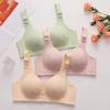 Bra Adjustable Strap Solid Color Lace Floral Embroidery Maximum Comfort Shockproof Push-up Anti-snagging