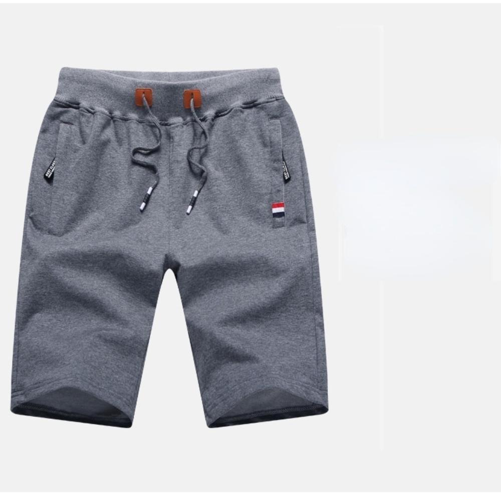 Мужские спортивные шорты для бега, повседневные летние шорты с эластичностью на талии, однотонные мужские шорты больших размеров