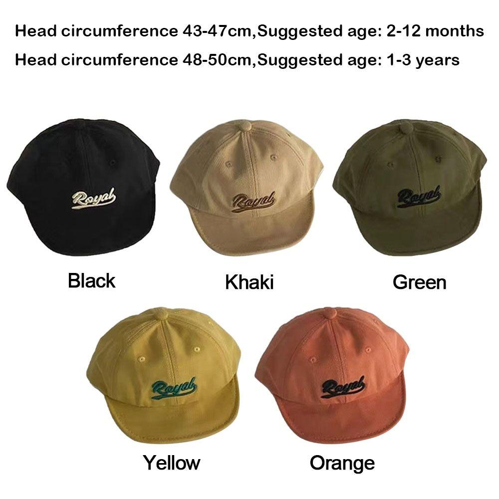 Letter Embroidery Children's Hat Solid Color Sun Protection Cap Boys Girls Caps Peaked Hats