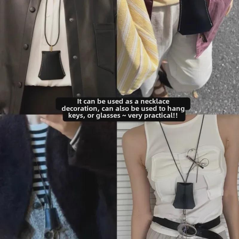 Магнитный держатель для очков на шею: Многофункциональная сумка из искусственной кожи для хранения вещей и головных уборов.