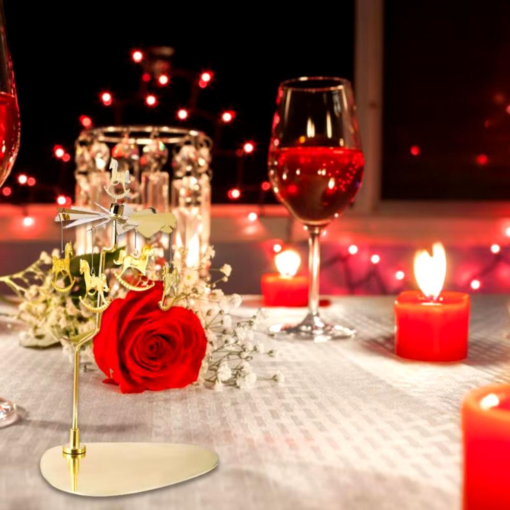 С вращающейся подставкой-подсвечником из нержавеющей стали, подсвечник для чайной свечи, романтический вращающийся подсвечник, подарок