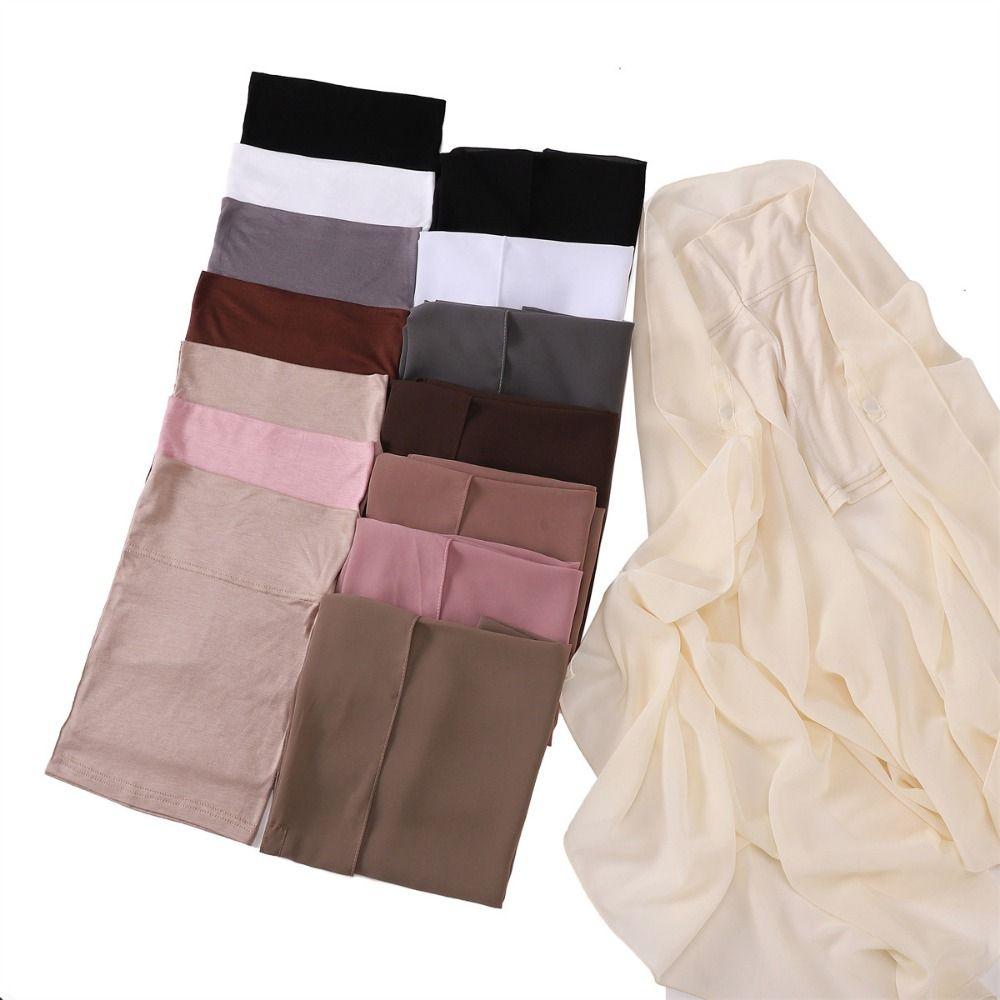 Solid Color Instant Chiffon Hijab Scarf Bulit-In Magnets Women Chiffon Shawl Summer