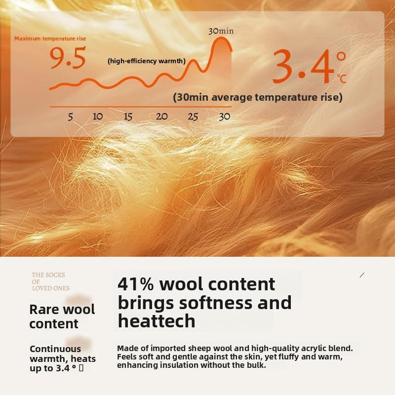 Шерстяные носки для женской осенне-зимней теплоты, носки средней длины, антибактериальные шерстяные носки