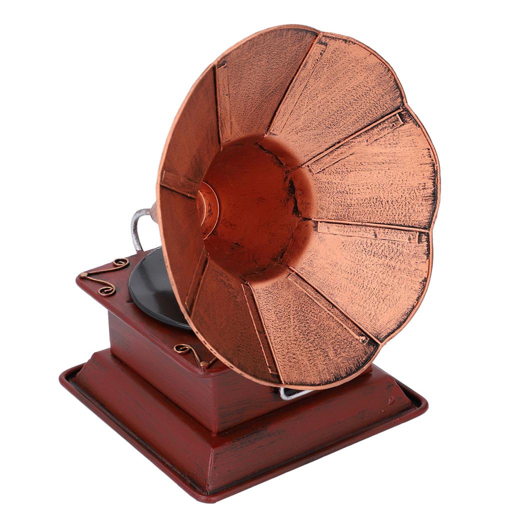 Vintage Phonograph Decor Iron High Simulation Exquisite Workmanship Antique Gramophone Model for