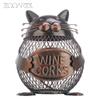 Kitten Wine Cork Container Tooarts Animal Ornament Creative Ornament Iron Art Practical Crafts Home