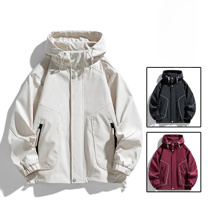 Мужская куртка большого размера с капюшоном для горного туризма и активного отдыха на весну и осень