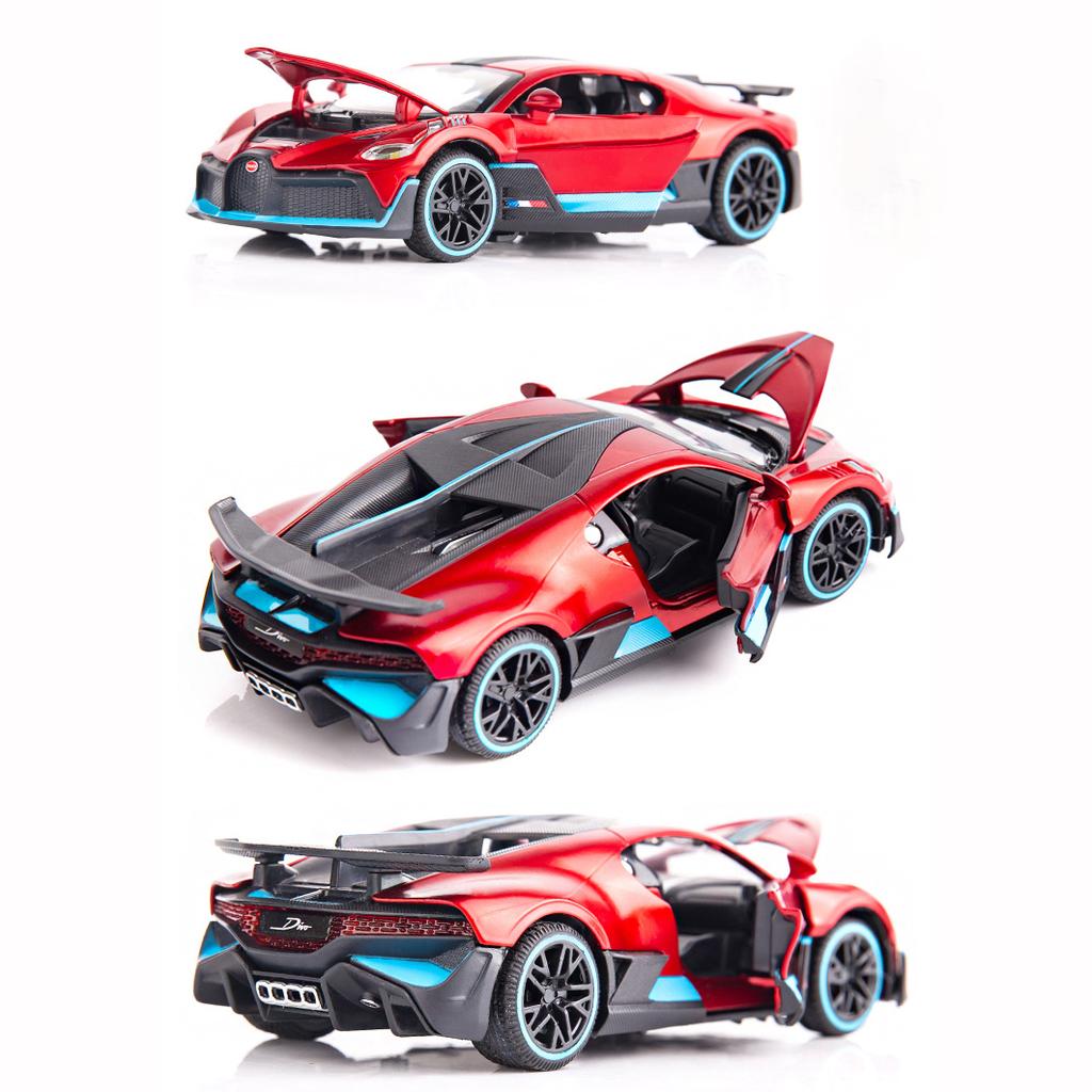Модель автомобиля Bugatti Divo в масштабе 1/32, игрушечная литая машина из цинкового сплава, транспортные средства со звуком и светом, игрушки для детей, подарки для мальчиков и девочек