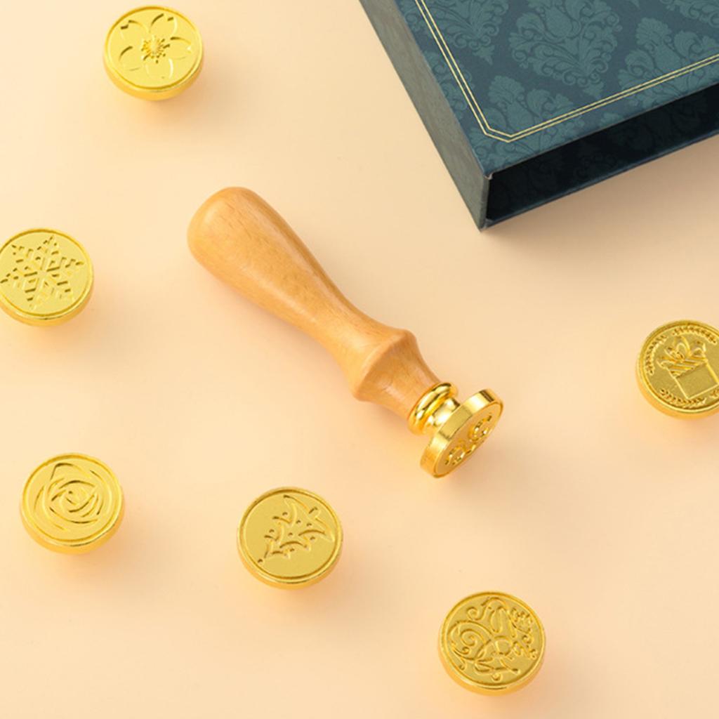 Набор штампов с сургучной печатью, ретро, ​​винтажный сургуч, штамп с деревянной ручкой, сменная головка штампа с подарком