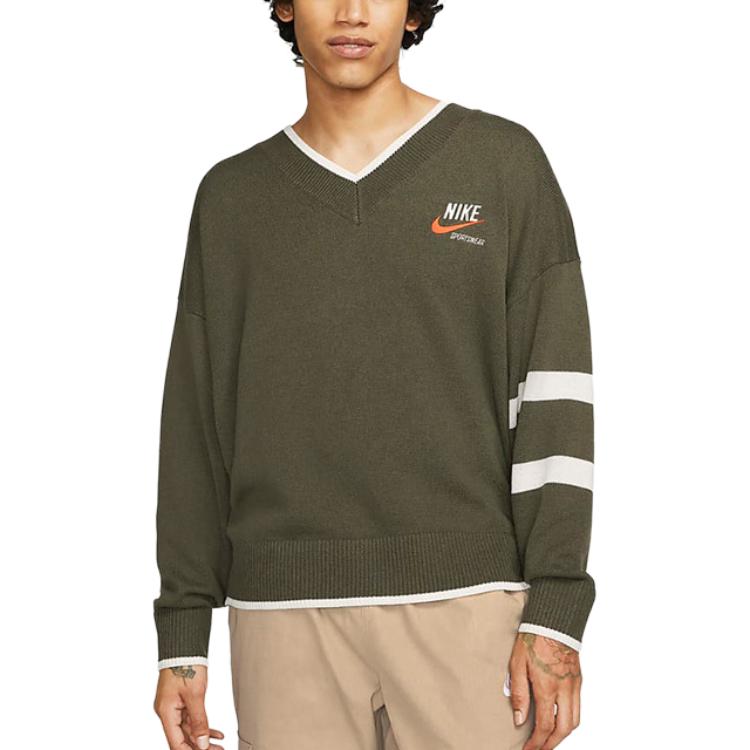 Nike Sweaters Men's Workwear Khaki V Neck Moderate DX0009-325