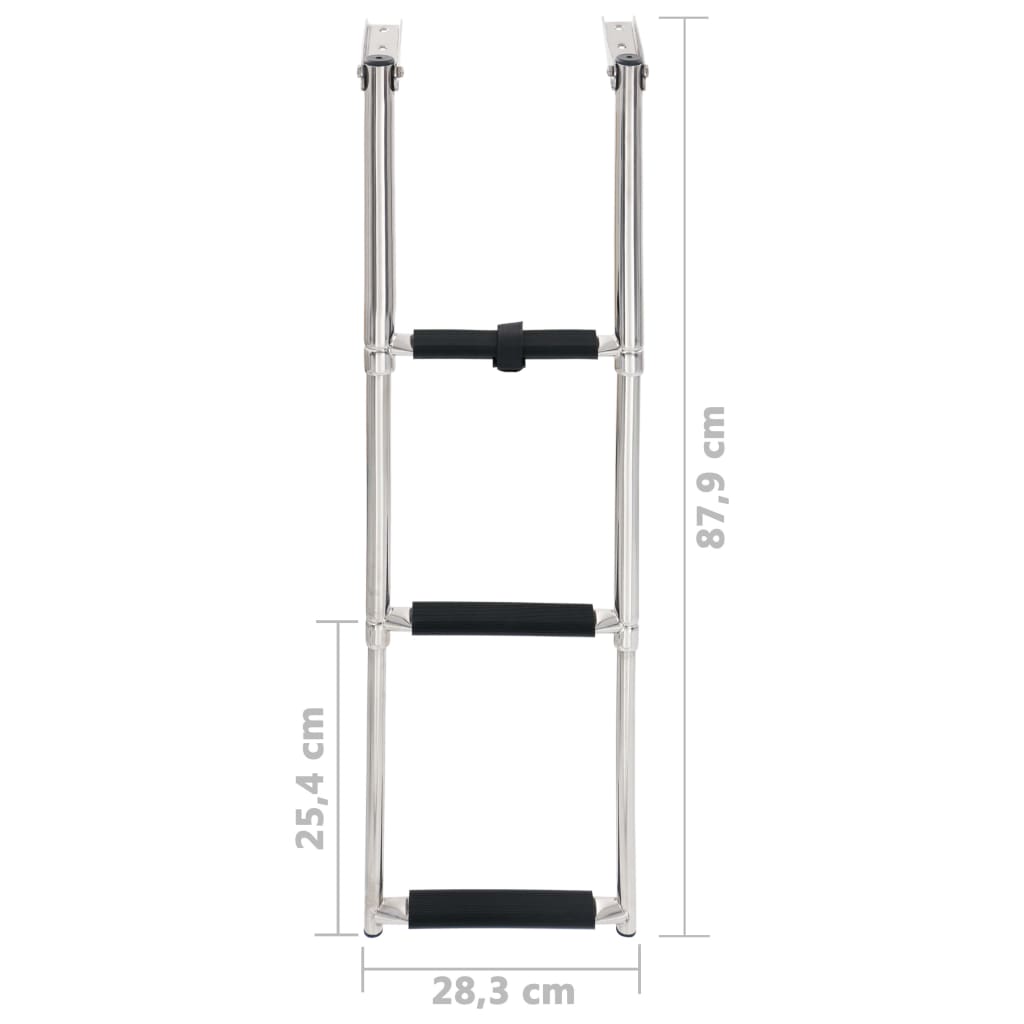 3 Step Telescopic Entry Ladder Stainless Steel