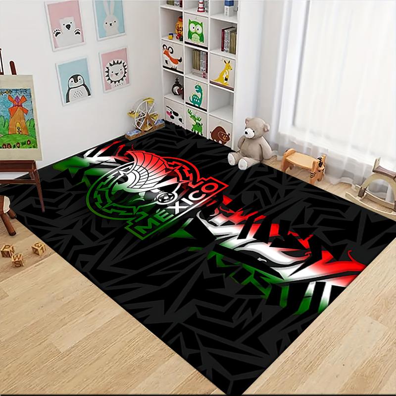 Mexico Flag Artwork Carpet Rug Soft Washable Anti Slip Home Living Room Sofa Mats Personalized Christmas Rug