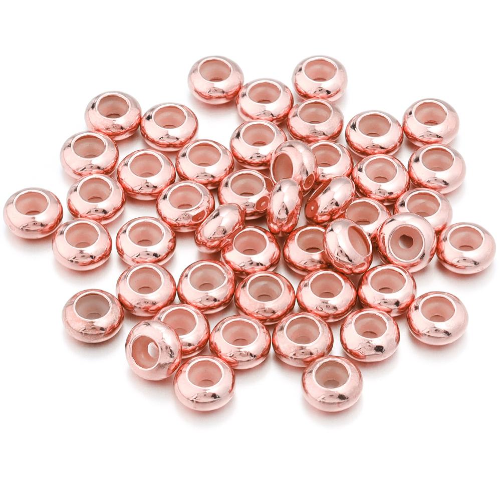 20Pcs Copper Crimp End Beads Stopper Spacer Beads With Rubber Silicone For DIY Bracelet Jewelry Making Supplies Accessories