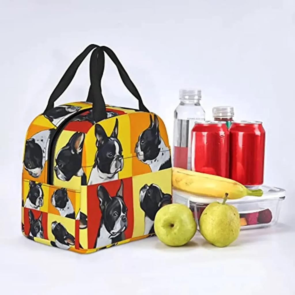 Милый мопс, переносная фольгированная уплотненная изоляционная сумка для обеда, сумка для обеда для женщин, мужчин, детей, многоразовые ланч-боксы для школы, работы, путешествий