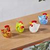 Hand Blown Glass Chicken Figurines Home Decor Turkey Sculpture Cock Miniatures  Photography Props