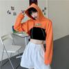 High Waist Shirt Hoodies Women's Hooded Loose Short Cropped Long-sleeved Jazz Blouse Thin Hooded Clothing