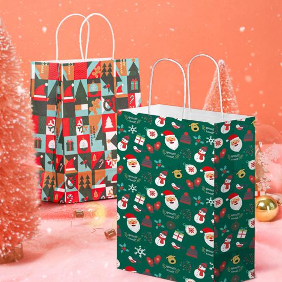 5Pcs Practical Large Capacity Portable Xmas Gift Wrapping Bags Merry Christmas Santa Claus Paper Decorations Party Favors