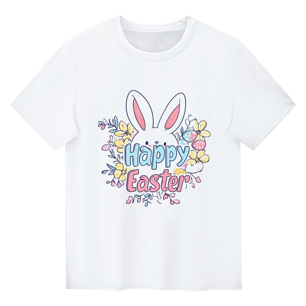 Children's Printed Short Sleeved Round Neck Casual Comfortable Loose Lightweight Top