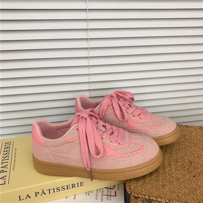 2025 осень новые ретро немецкие тренировочные туфли женские повседневные универсальные дышащие легкие нишевые спортивные корейские белые туфли