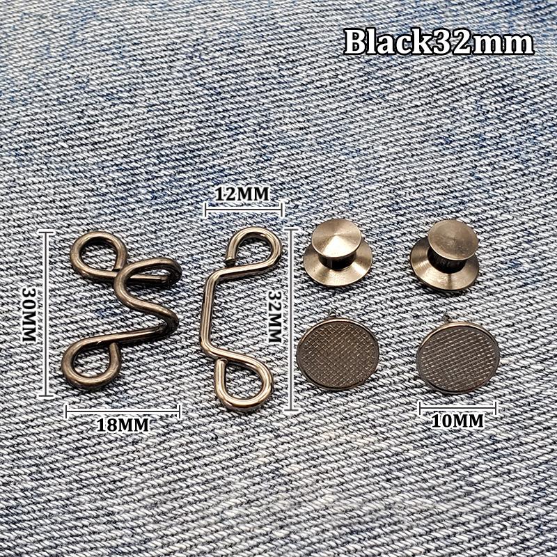1Set Nail-Free Metal Jeans Button Snaps Detachable Pants Clips Buttons Pins Women'S Brooch Set Tighten Waist Brooches