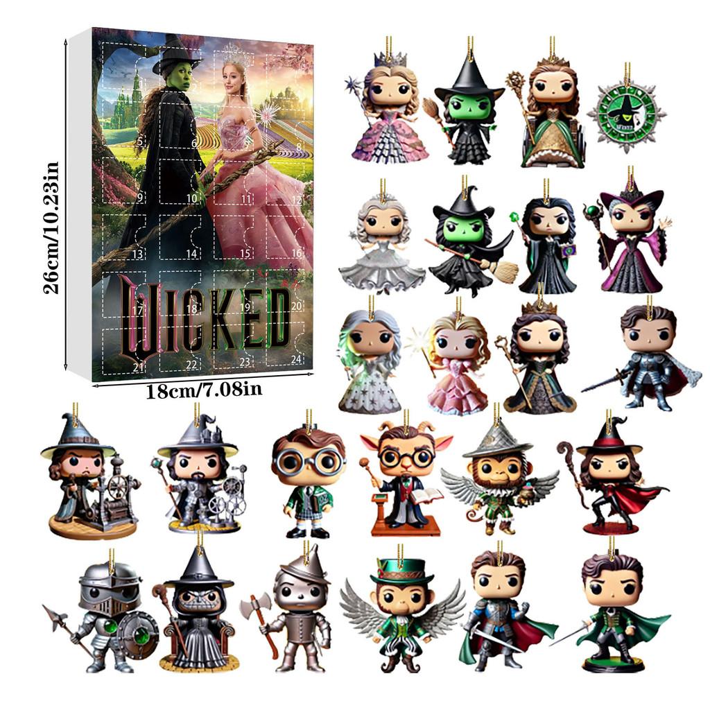 Christmas Wicked Countdown Calendar Blind Box Tree Acrylic Pendant Gift Daily