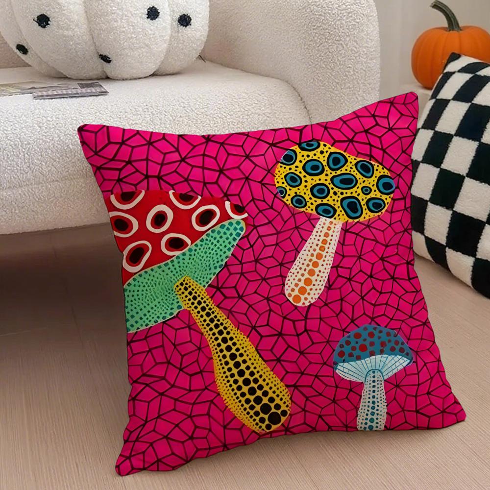 DOT ART YYAYOI KUSAMA Cushion Cover Throw Pillow Cover Hidden Button Durable Polyester Chair Cushion