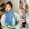 Warm Winter Wool Scarves Korean Style Women Cashmere Shawl Elegant Multicolor Knitted Scarf  Female