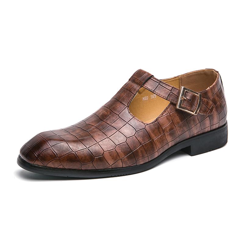 Сандалии летние мужские полые нескользящие прохладные дышащие универсальные классические носимые модные деловые повседневные кожаные сандалии большого размера