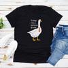 Summer Round Neck 3D Today I Am A Serious Goose Print Top  Fashionable Casual Short Sleeved Women's T-shirts