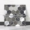 Самоклеящаяся настенная наклейка с геометрическим мраморным узором, цвет: черный и золотой, для ванной комнаты и гостиной