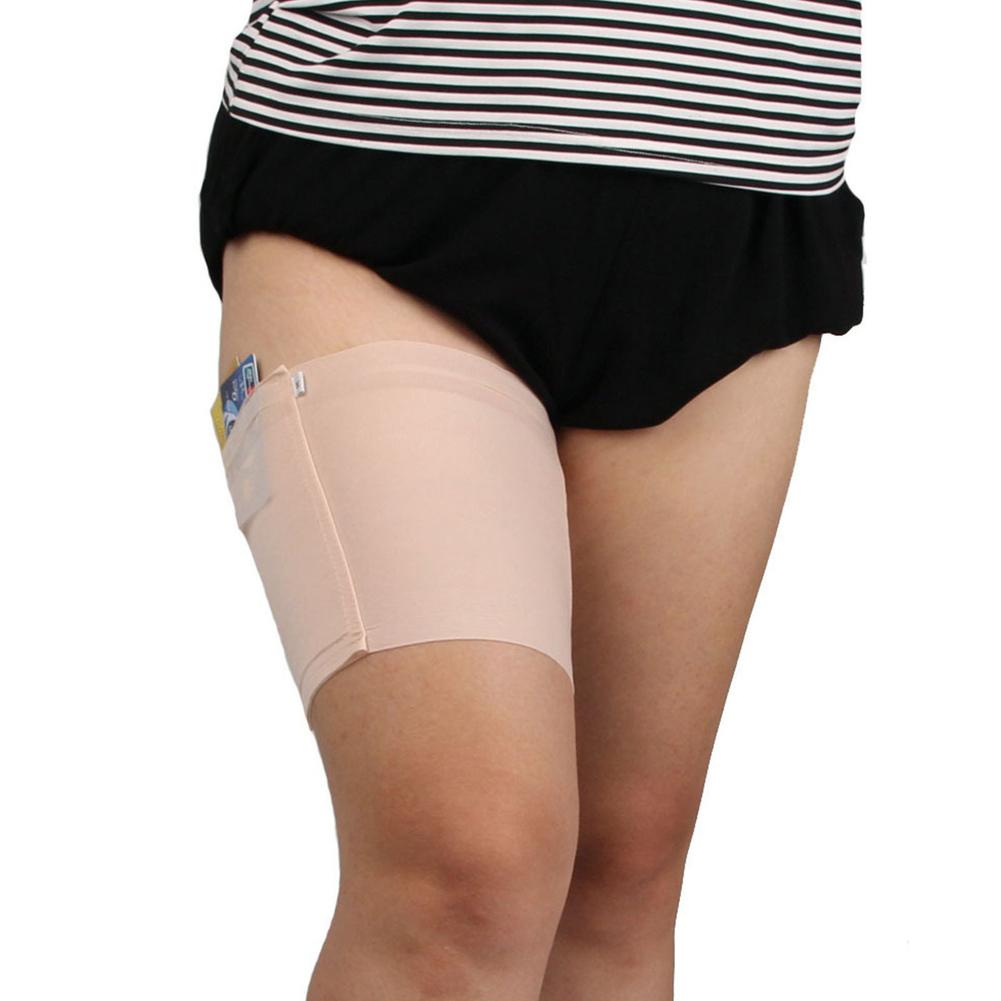 1 шт. Сексуальные женские набедренные повязки Высокоэластичные гетры Невидимые карманы для мобильного телефона Нескользящая набедренная повязка против натирания