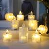 Small Tealight Crystal Lamp Led Electronic Candle Lamp Transparent Tear with Luminous Paper Creative Birthday Arrangement