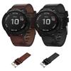 Для Garmin Fenix 6X Pro 26мм Кожаный Ремешок для Часов со Стальной Пряжкой
