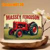 Mfoever Жестяная табличка HD Жестяная табличка Винтажный трактор Massey Ferguson Настенный декор Ретро Красный сельскохозяйственный трактор Искусство Металлическая жестяная табличка для гаража Сарая Мужская берлога Декор