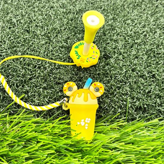 Golf Tee Cartoon Shape Lightweight Portable Colorful Anti-Lost Golf Tee Hanger with Strap Golf Accessory Gift