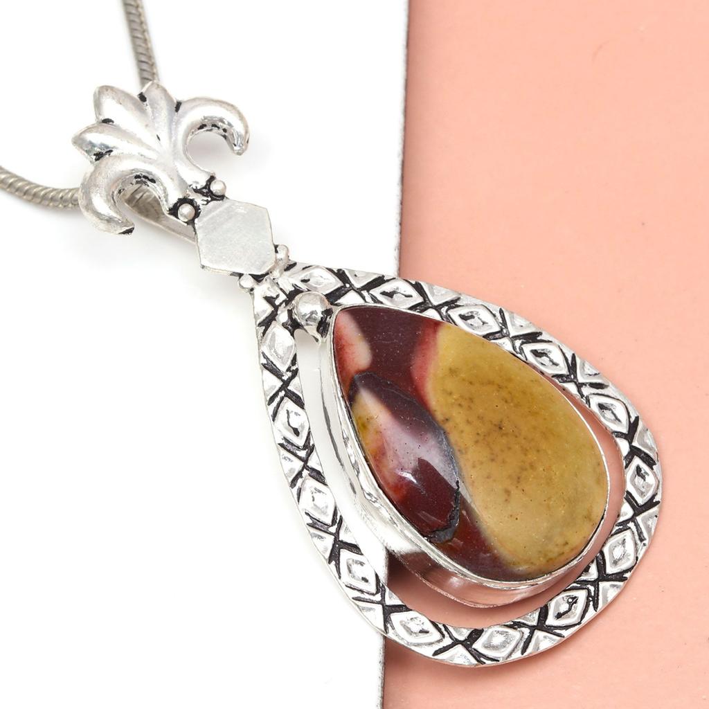 Дикий Лошадь Яшма Перидот Драгоценный камень Унисекс Женский Серебряный Ювелирный Кулон 2