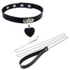 Bondage Collar Heart Cosplay Set with Leash Chain SM Goods Play Human Walk Mine Type Bien Stylish [MONEON] (Black Heart)