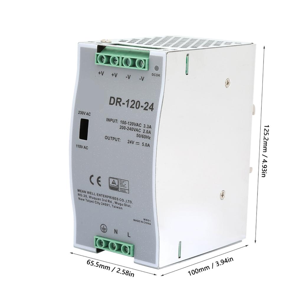 AC DC Power Source Pulse Width Modulation 24V 5A 120W