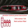 Door Window Control Panel Decoration Frame Red Carbon Fiber Car Stickers For 2004-2011 Alfa Romeo 159 Interior