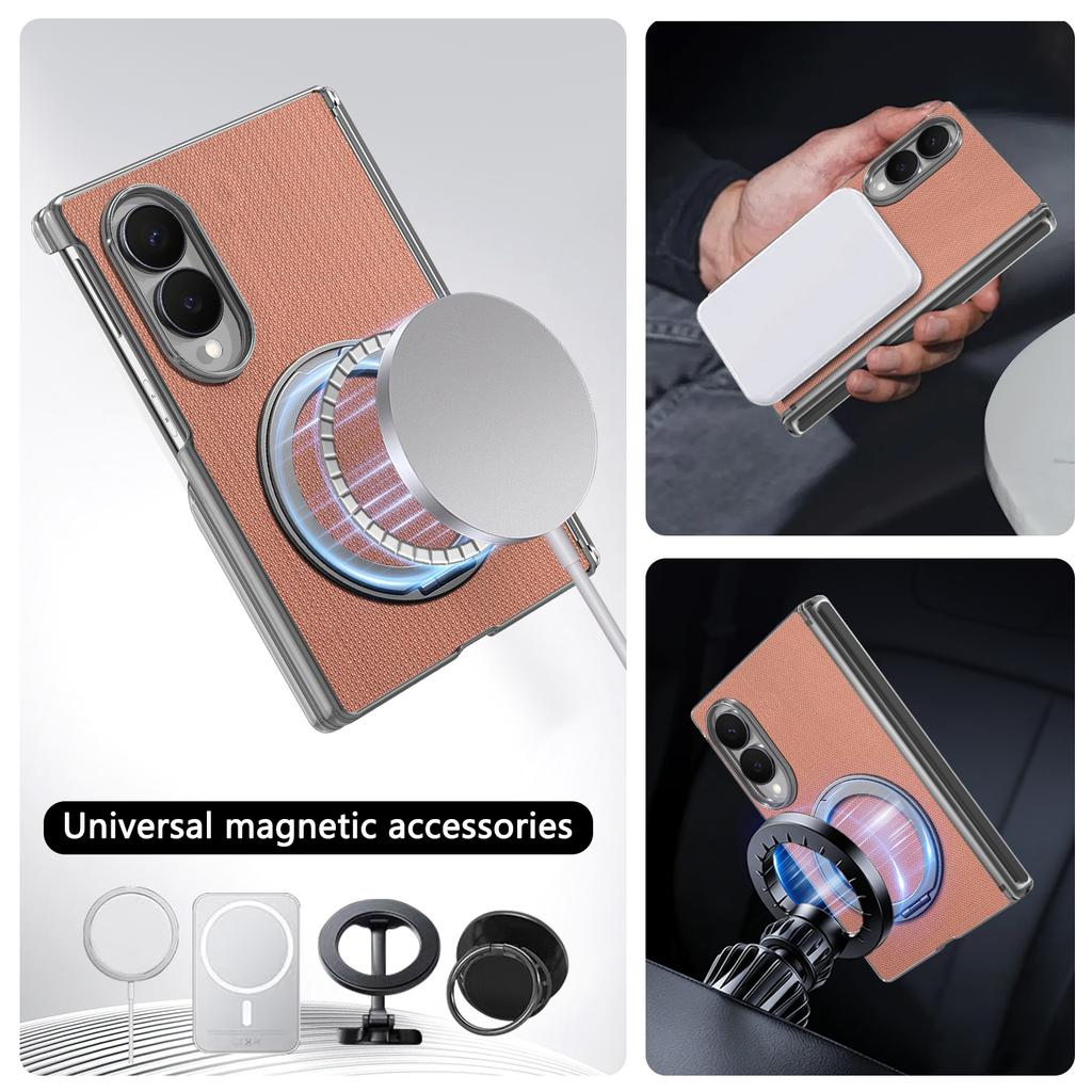 Luxury Business 360 Rotating Magnetic Stand Leather Case for Samsung Galaxy Z Fold 8 Ultra 7 6 5 4 Shockproof for Magsafe Cover