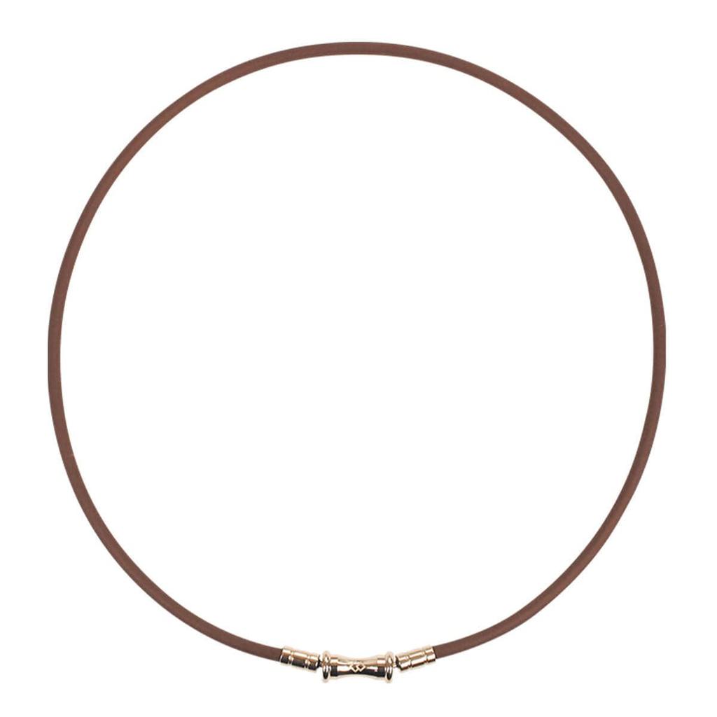 Colantotte Magnetic TAO Necklace Slim RAFFI mini Brown/Champagne Gold, Size L, Women's
