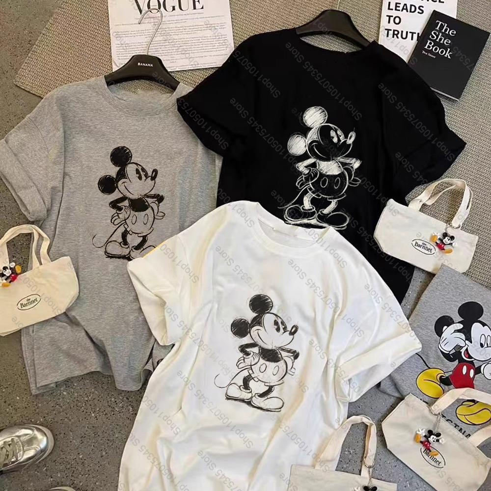 Cartoon Printed Short Sleeve TShirt Loose Fashion Simple Versatile Casual Crew Neck Skinny OversizeTop Women