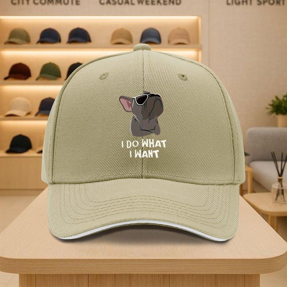 Funny French Bulldog I Do What I Want Baseball Cap Unisex Polyester Casual Adjustable Sports Hat