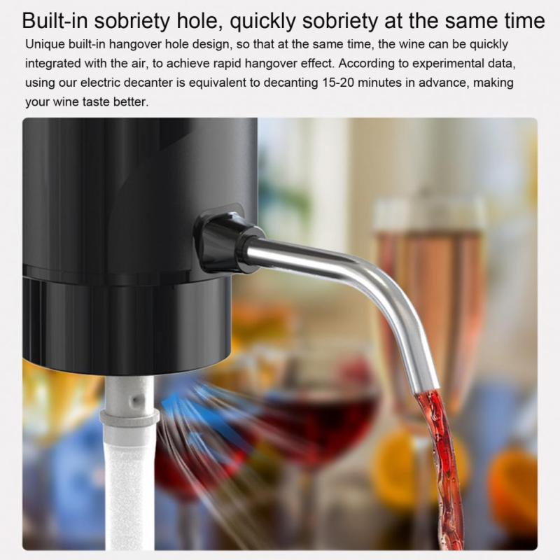 Instant Wine Aerator Rechargeable Electric Wine Aerator Dispenser Durable Decanter Usb Rechargeable Wine Pourer for Home Party