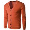 Spring and Autumn Men's Knitted Sweater Men's Solid Color V-Neck Cardigan Knitted Sweater Large Size Men's Sweater