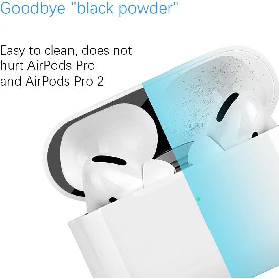 Dust Guard for Apple AirPods Pro 2 Case, Ultra Thin Protective Cover, Luxury Metal Sticker to Prevent Iron/Metal Shavings and Dust, Scratch Proof