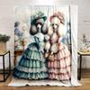 Elegant Poodles In Victorian Attire Patterned Flannel Blanket Perfect for the Bedroom Living Room, Sofa, or a Little Nap