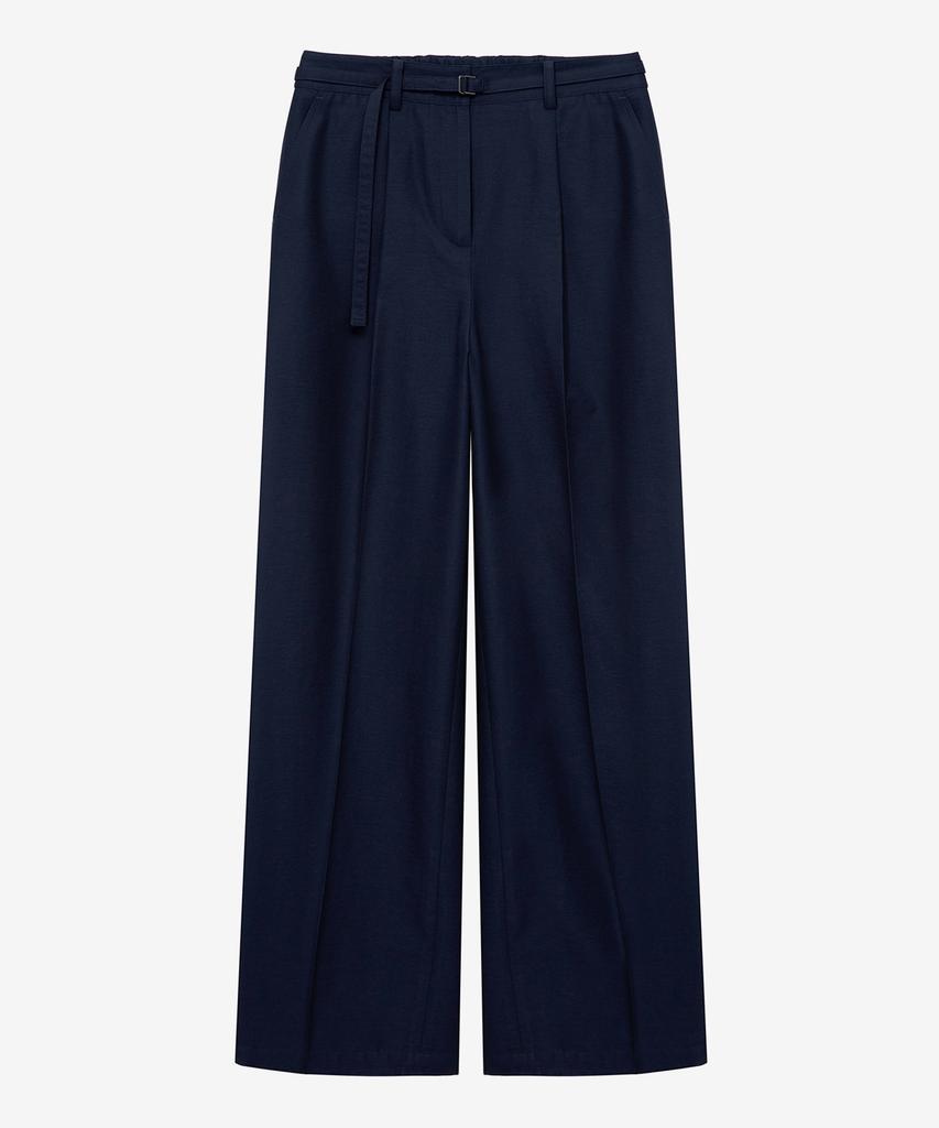 MIND BRIDGE WOMEN [W] Single-Pleat Wide Belted Elastic Pants - 2 Colors